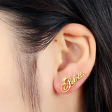 Crown Initial Name Earrings for Women Stainless Steel Jewelry