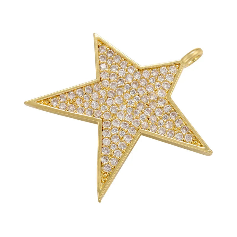 DIY Necklace Jewelry Accessories Large CZ Star Charm Pendant
