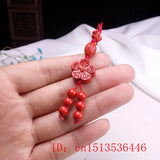 Cinnabar Plum blossom Phone Chain DIY Key Ring Jewellery Man Woman Luck Amulet