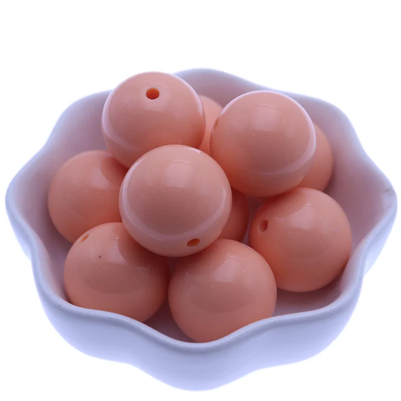 20mm Coral Round Chunky Plastic Beads 100Pcs for Girls Bracelet Making