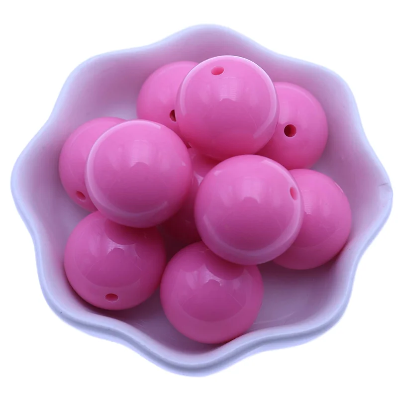 20mm Coral Round Chunky Plastic Beads 100Pcs for Girls Bracelet Making