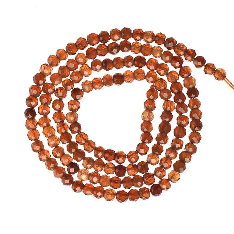Orange Garnet Beads 15inch - 3mm-2mm Size DIY Bracelet Loose Stone H531