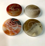 Czech Carnelian Agat 45x8mm Coin Gem Stone Healing Reiki Chakra Palm Stone
