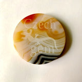 Czech Carnelian Agat 45x8mm Coin Gem Stone Healing Reiki Chakra Palm Stone