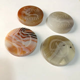 Czech Carnelian Agat 45x8mm Coin Gem Stone Healing Reiki Chakra Palm Stone