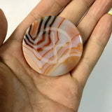 Czech Carnelian Agat 45x8mm Coin Gem Stone Healing Reiki Chakra Palm Stone