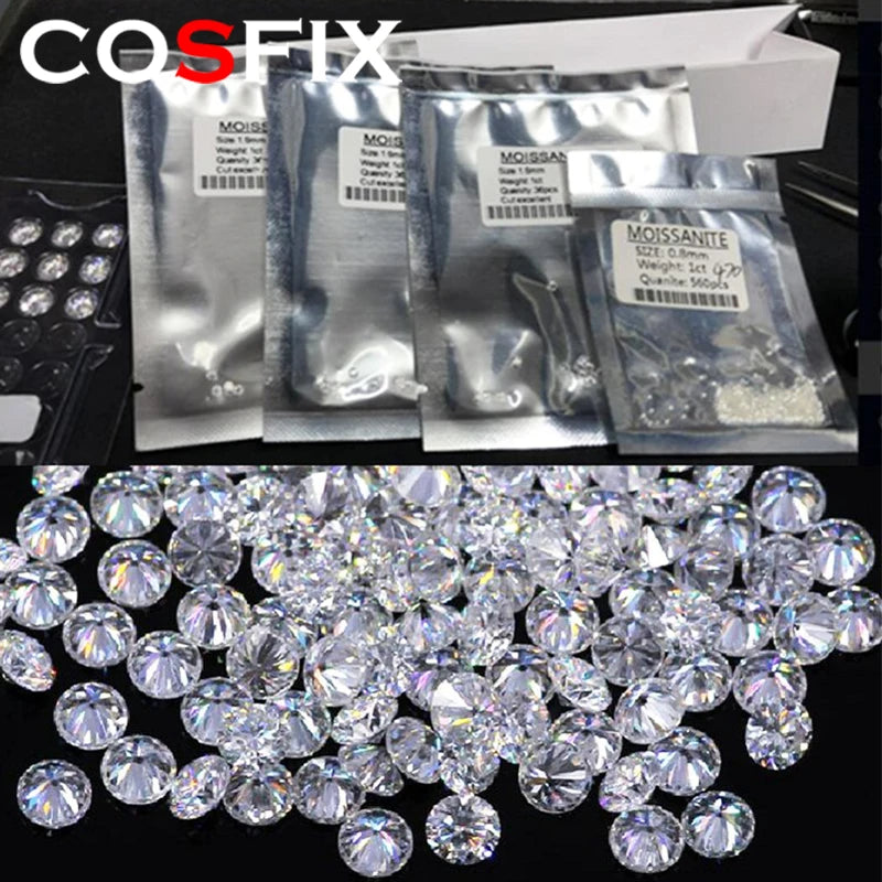 1ct Small Size Loose Moissanite 0.7mm-3mm D Lab Grown Diamonds