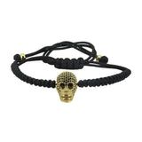 DIY Men's Bracelet with CZ Ball Beads, Macrame Skull Head Bracelet
