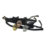 DIY Men's Bracelet with CZ Ball Beads, Macrame Skull Head Bracelet