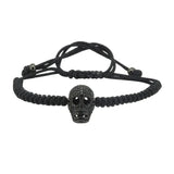 DIY Men's Bracelet with CZ Ball Beads, Macrame Skull Head Bracelet