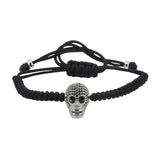 DIY Men's Bracelet with CZ Ball Beads, Macrame Skull Head Bracelet