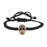DIY Men's Bracelet with CZ Ball Beads, Macrame Skull Head Bracelet