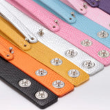 DIY Charms Leather Bracelet 18mm Snap Button Jewelry SZ0370d