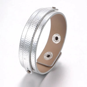DIY Charms Leather Bracelet 18mm Snap Button Jewelry SZ0370d