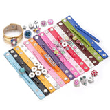 DIY Charms Leather Bracelet 18mm Snap Button Jewelry SZ0370d