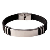 Personalized Mens Stainless Steel Silicone Bracelet