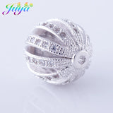 10mm 12mm Metal Ball Beads Micro Pave Zircon Hollow Copper Beads