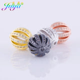 10mm 12mm Metal Ball Beads Micro Pave Zircon Hollow Copper Beads