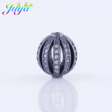 10mm 12mm Metal Ball Beads Micro Pave Zircon Hollow Copper Beads