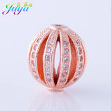 10mm 12mm Metal Ball Beads Micro Pave Zircon Hollow Copper Beads