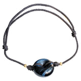 Dark Tiger Eyes Stone Beads Bracelet Hand Weave Crystal Jewelry