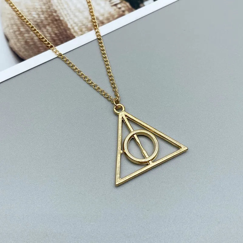 Deathly Hallows Necklace Golden Silver Pendants Classic