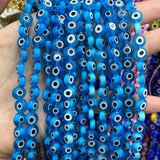 Devil Eye Crystal Beads Flat Round Loose Stone Beads for Jewelry Making DIY