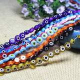Devil Eye Crystal Beads Flat Round Loose Stone Beads for Jewelry Making DIY