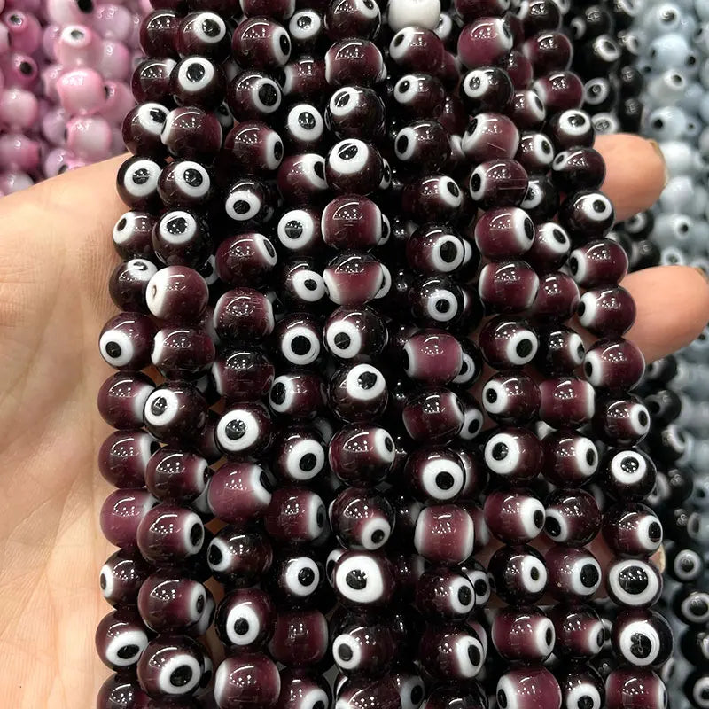 Devil Eye Crystal Beads Round Stone Beads DIY Bracelet 4/6/8/10mm
