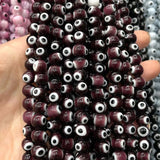 Devil Eye Crystal Beads Round Stone Beads DIY Bracelet 4/6/8/10mm