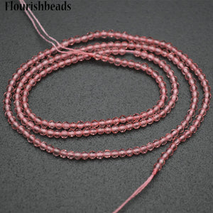 2mm Champagne or Pink Quartz Stone Round Loose Beads