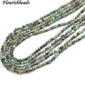 Faceted 2mm African Turquoise Round Loose Beads