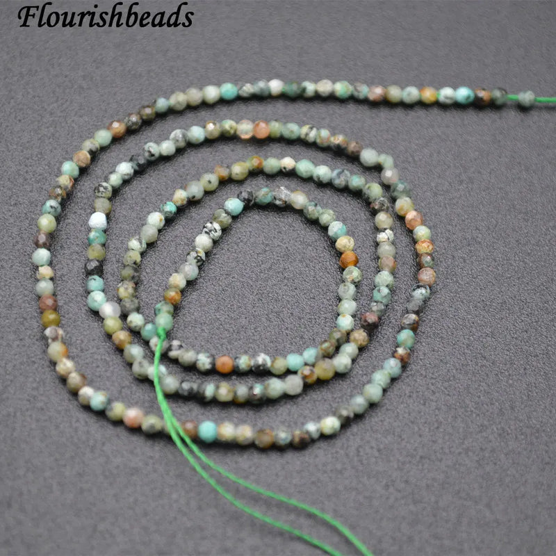 Faceted 2mm African Turquoise Round Loose Beads