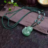 Dongling Green Stone Fox Pendant Necklace
