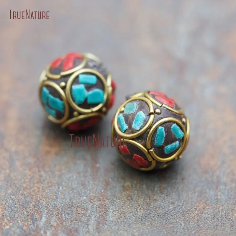 Copper Metal Ball Loose Beads 18mm for Mosaic Art Charm Jewelry BE8113