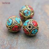 Copper Metal Ball Loose Beads 18mm for Mosaic Art Charm Jewelry BE8113