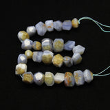 Faceted Natural Chalcedony Nugget Beads 10-12x16-20mm