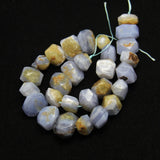 Faceted Natural Chalcedony Nugget Beads 10-12x16-20mm