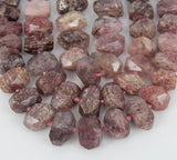 Faceted Natural Chalcedony Nugget Beads 10-12x16-20mm