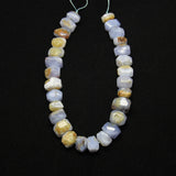 Faceted Natural Chalcedony Nugget Beads 10-12x16-20mm