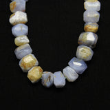 Faceted Natural Chalcedony Nugget Beads 10-12x16-20mm