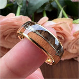 6mm 8mm Tungsten Rings Wedding Band Wood Arrow Inlay