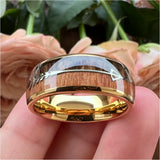 6mm 8mm Tungsten Rings Wedding Band Wood Arrow Inlay