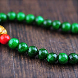 Green Stone Bracelets 6mm 108 Buddha Beads Cinnabar Lucky Multi-layer Bracelets