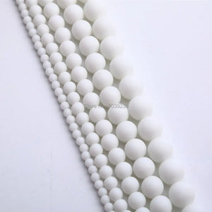 Matte Glass Beads Natural Stone Round Spacer Beads 4-12mm