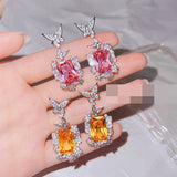 Heart Zircon 18KT Stud Earrings Fine Jewelry