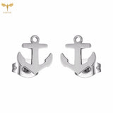 Anchor Stud Earrings Set Stainless Steel Jewelry Men Women Accessories