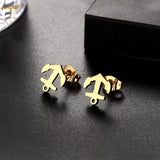 Anchor Stud Earrings Set Stainless Steel Jewelry Men Women Accessories