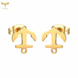 Anchor Stud Earrings Set Stainless Steel Jewelry Men Women Accessories
