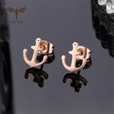 Anchor Stud Earrings Set Stainless Steel Jewelry Men Women Accessories
